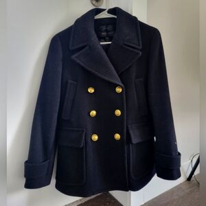 J. Crew Wool Black Double-Breasted Pea Coat